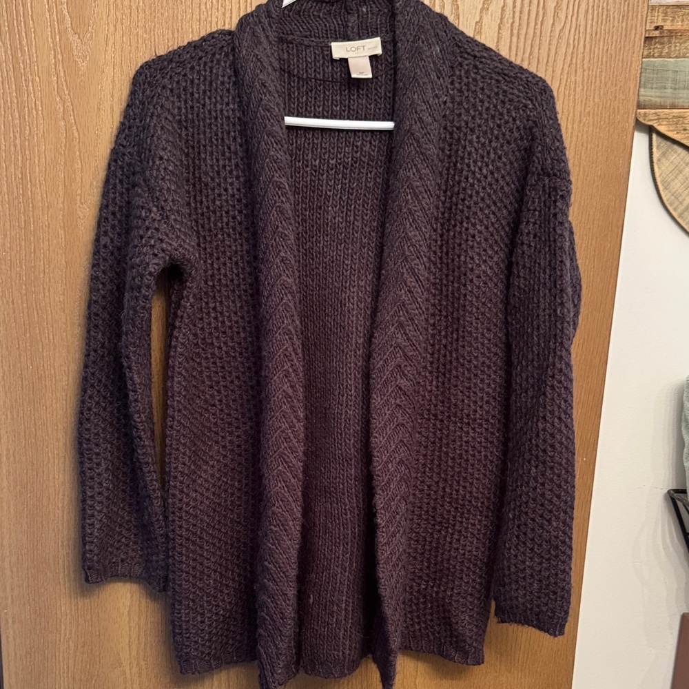 LOFT Women's Dark Gray Cardigan Sweater